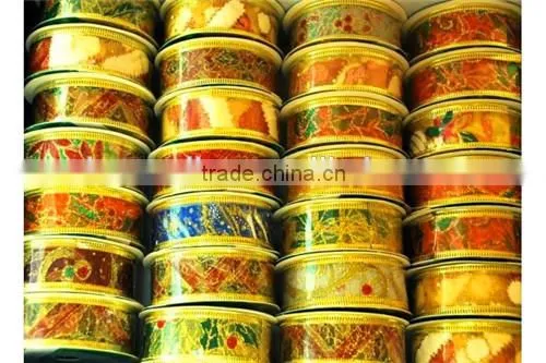 Wholesale Wire Edge Christmas Ribbon for Gift Packaging