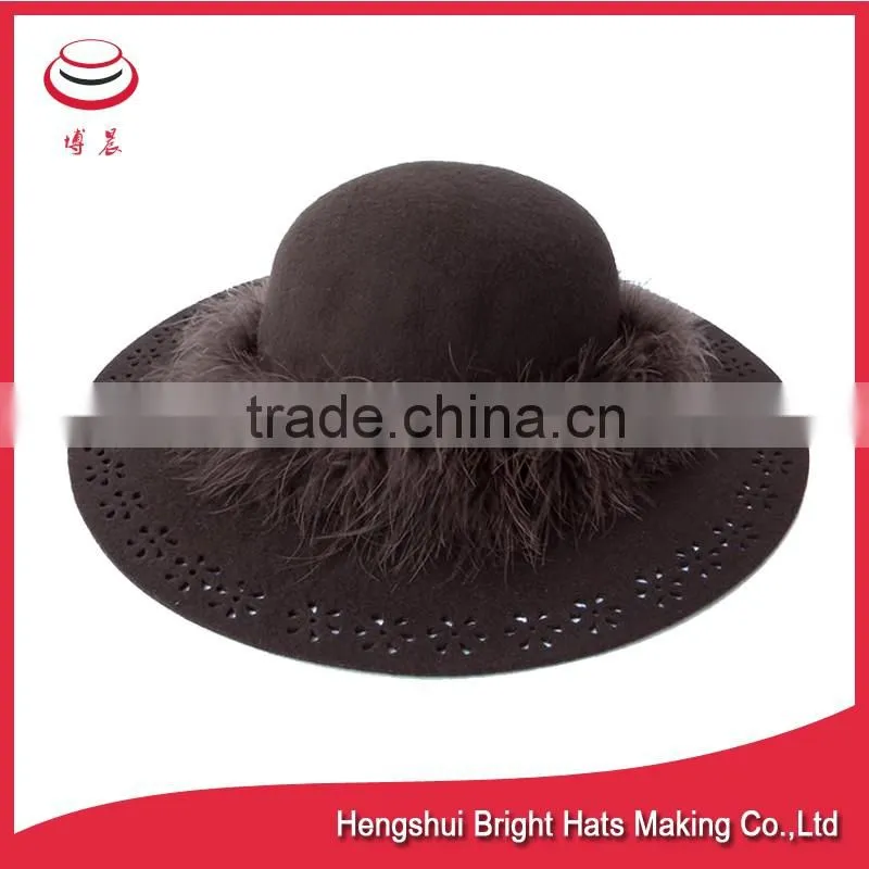 Wool Felt Western Floppy Hat With Wavy Brim