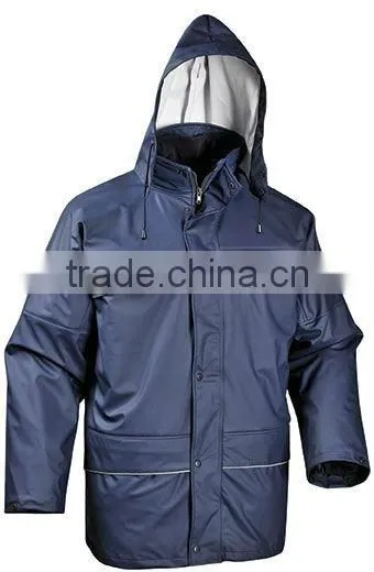 PU rain quited parka for men