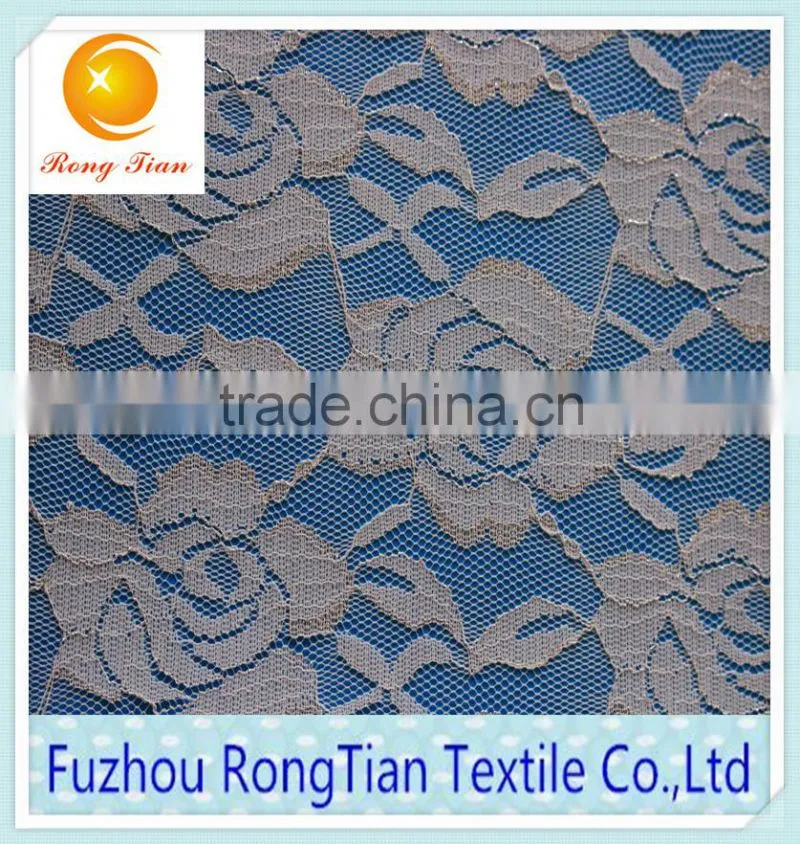 Wholesale gauze stretch lace fabric silver shiny for swimsuit