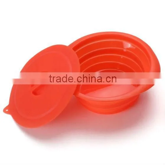 Food Grade BPA-Free, Non-toxic Baby & Toddler Foldable Silicone Bowl with Lids