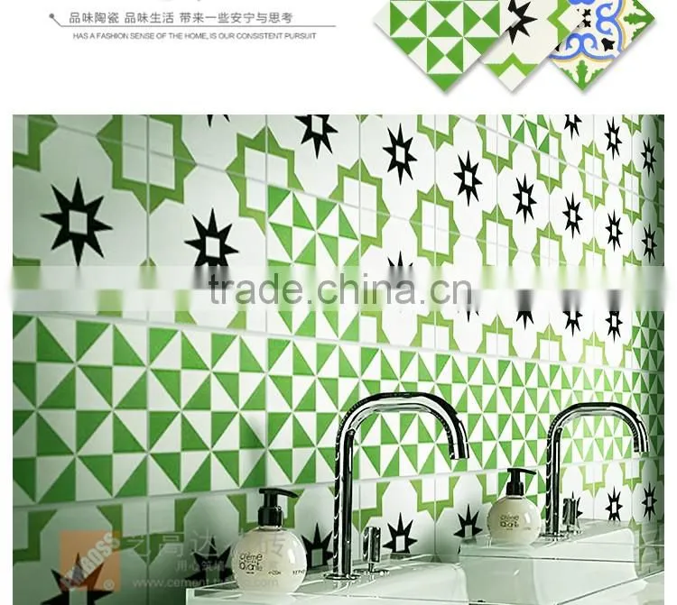 200*200mm green color mexican ceramic decorative floor tile