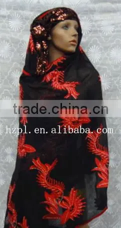 african muslim scarf for women/embroidered silk scarf/shawl scarf (TJ0046)