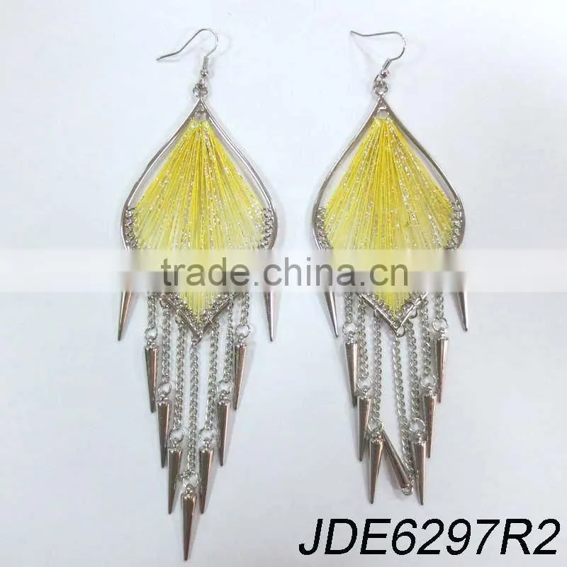 Beautiful make thread earrings with cc spikes