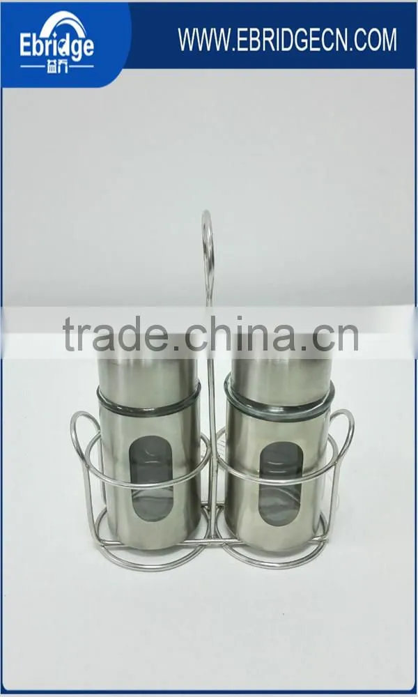 Modern Stainless Steel Salt And Pepper Shaker Seasoning Bottle Condiment Set