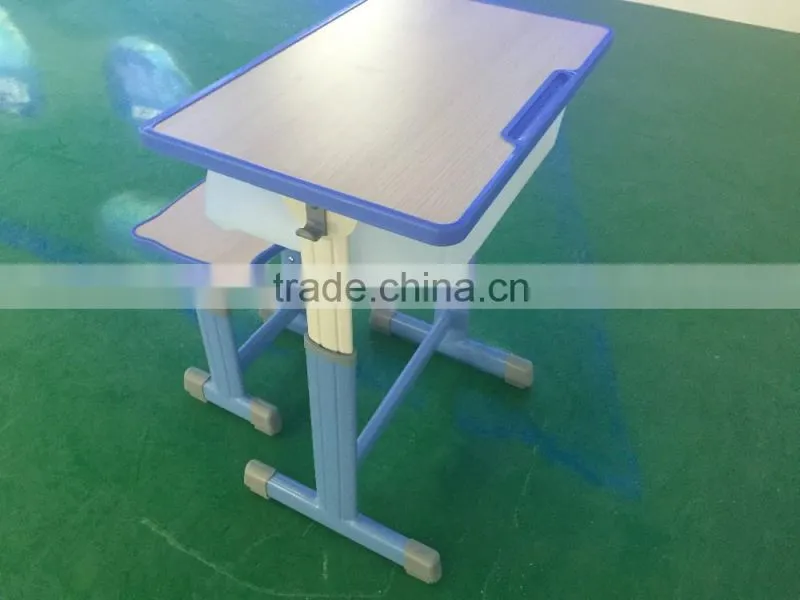 adjustable school desk and chair school furniture school desk with bench HXZY045