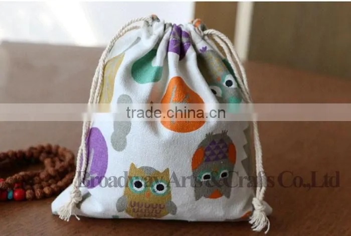 Promotion Canvas Fabric Drawstring Bag with Custom Logo