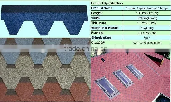 2014 hot SGB goethe asphalt shingle roof tile