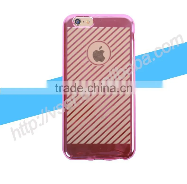 New arrival Twill pattern Electroplate TPU Case for iPhone 6 tpu mobile phone case