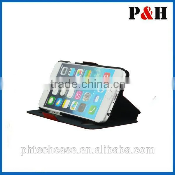 Multi-color leather case with window for iphone 6