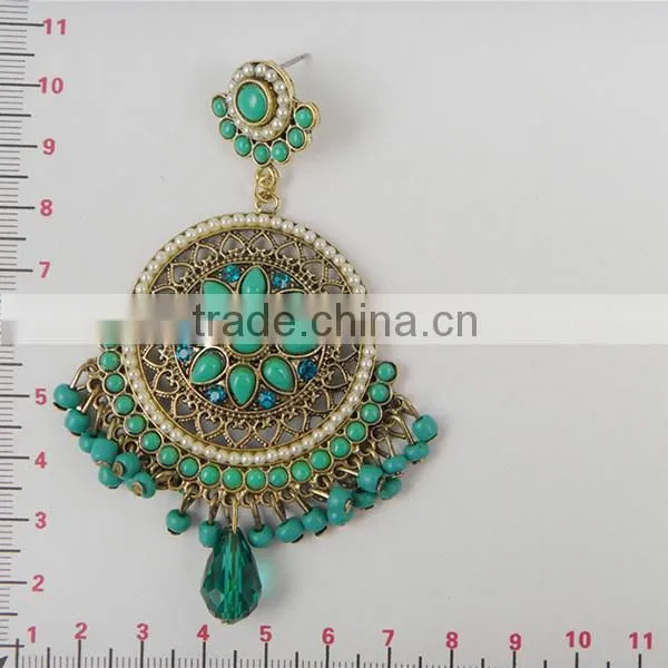 vintage bohemia model hanging diamond earring for girls