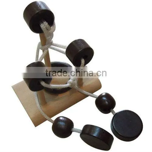 12.3*8.3*14.5cm Top Quality Wooden IQ Puzzle Game with Promotions