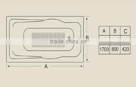supplier sell cast iron bathtub1600mm 1800mm/solid bath tub sale