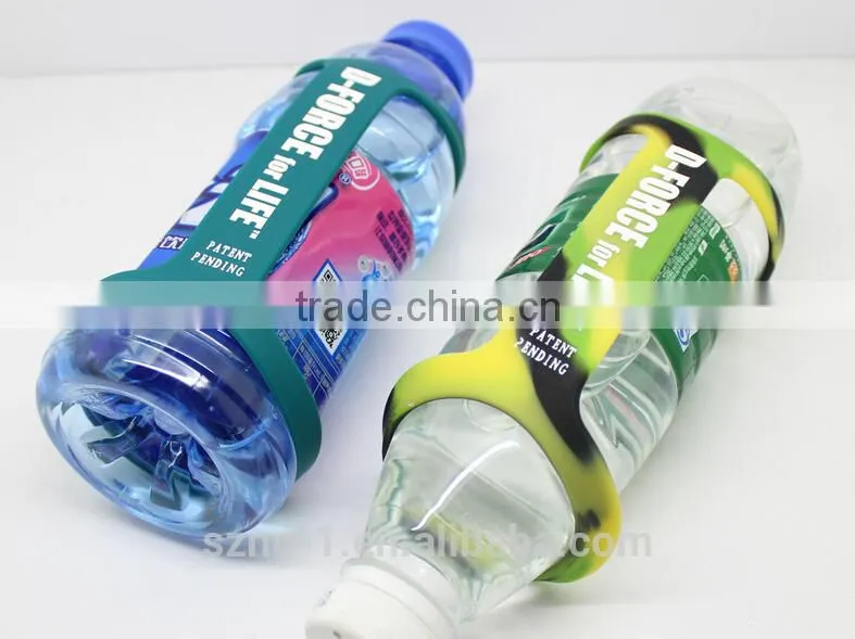 Eco-friendly soft customized logo color hiking silicone travel bottle band