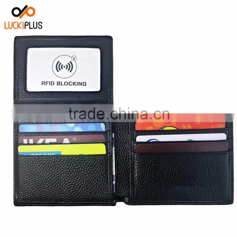 Luckiplus Leather RFID Blocking Leather Wallet for Men and Women Credit Card Protector