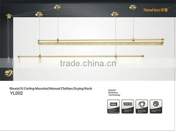 Aluminum Manual Laundry Rack Hanger Ceiling Mounted Hangers