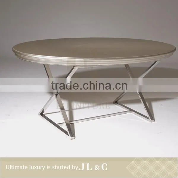 AT07 Handmade Dinning Table Stainless Steel Stand from JL&C Luxury Furniture Latest Designs 2015 (China Supplier)