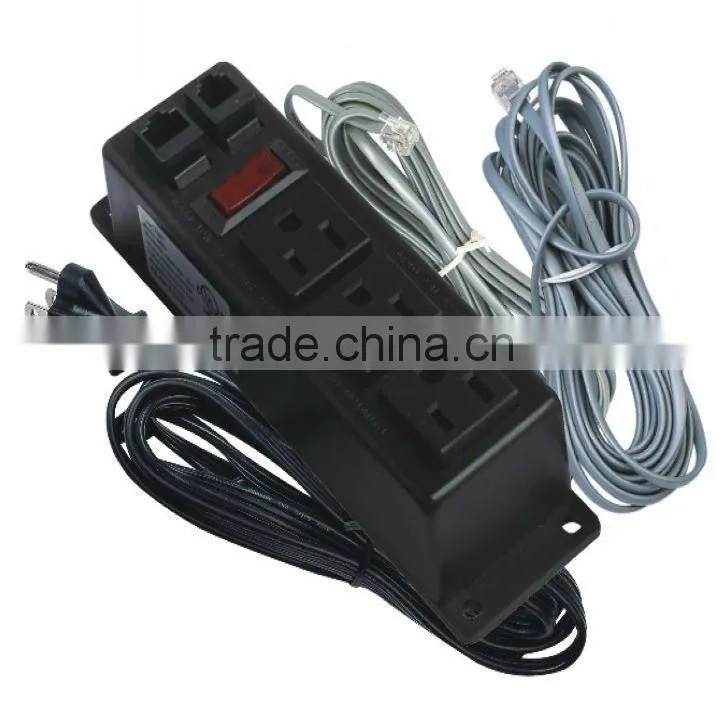 American 3 outlets surge protection socket with phone/data jacks