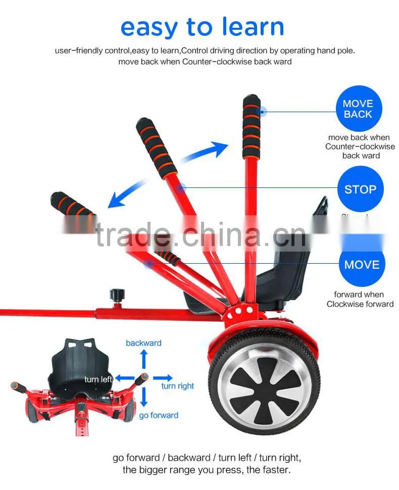 Best selling hoverkart for 2 wheels smart electric scooter hoverseat/ hovercart