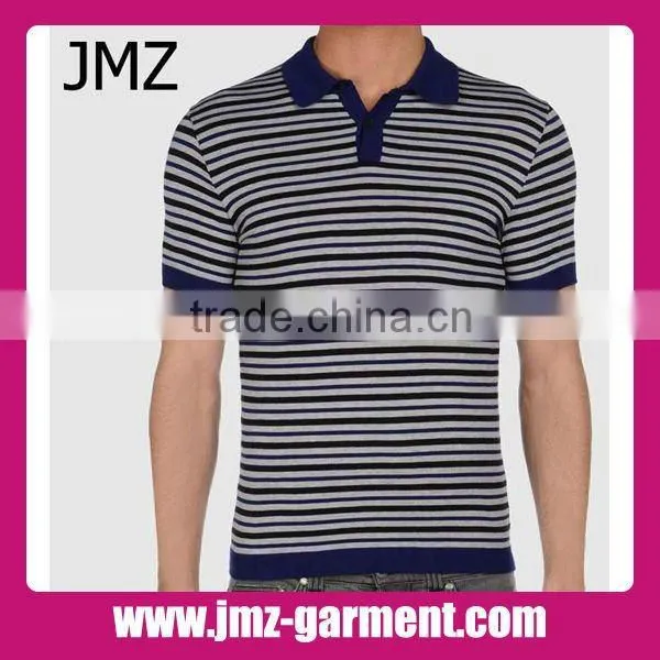 Mens yarn dyed stripe polo shirt