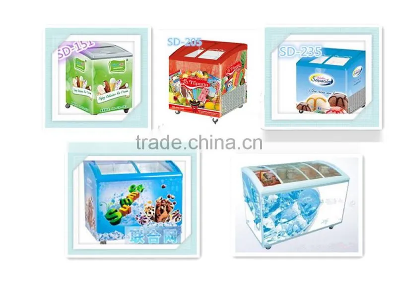 Curved double door ice cream freezers from 151L to 405L