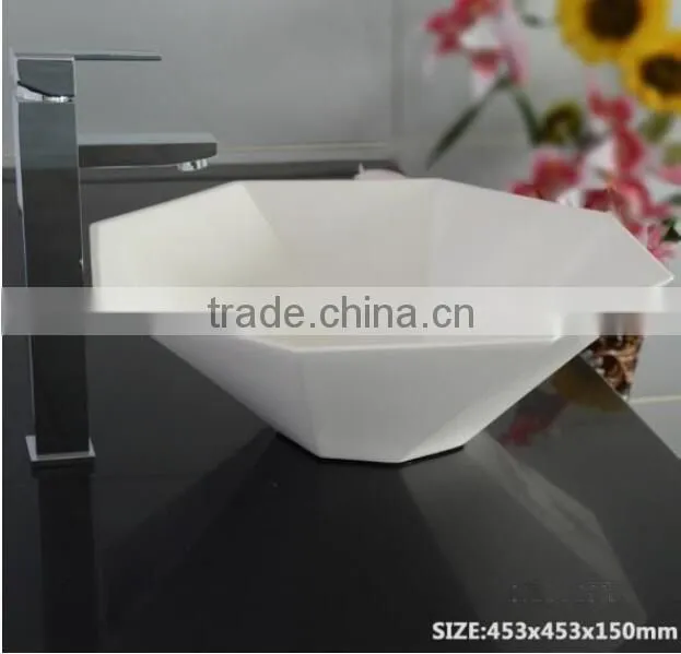 Modern Style Cabinet Wash Basins, Stone Resin bathroom Wash Basin, wall hung wash basin