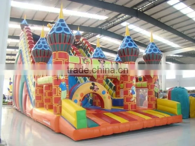 2016 popular outdoor inflatable slide bouncer small obstacle slide