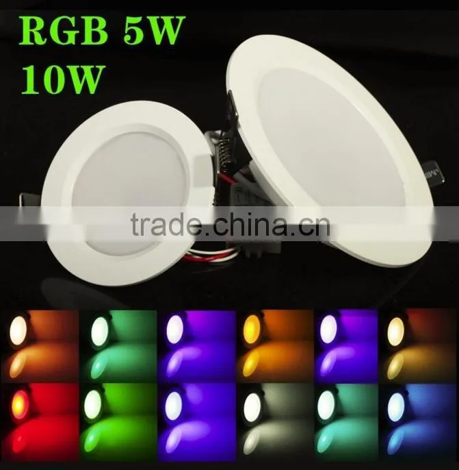 AC85-265V 24Color Downlight Bulb Lamp 5W/10W RGB LED Panel Light