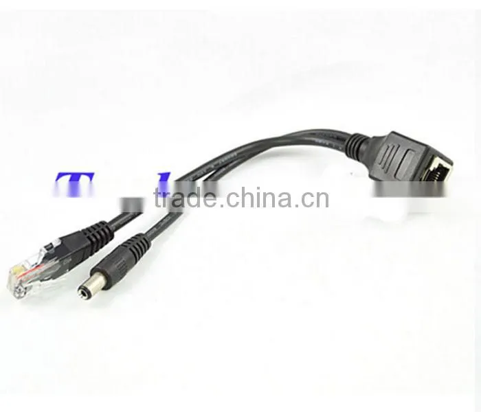 1 in 2 Ethernet LAN Network Cable RJ45 male to male plug &DC female 5.5m