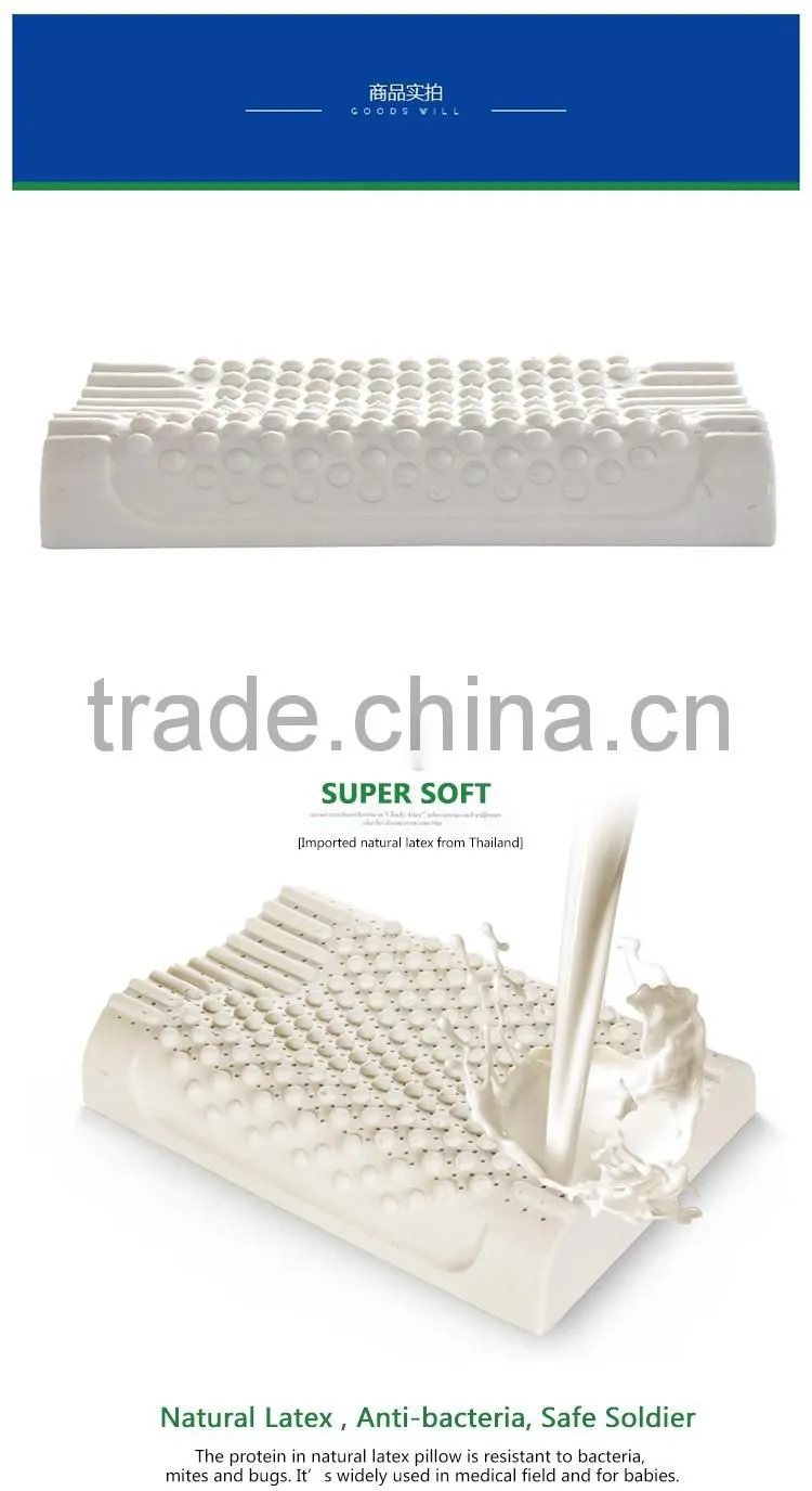 XD-KM004 100% natural latex massage pillow sleep for success 45D with size 60*40*10/12