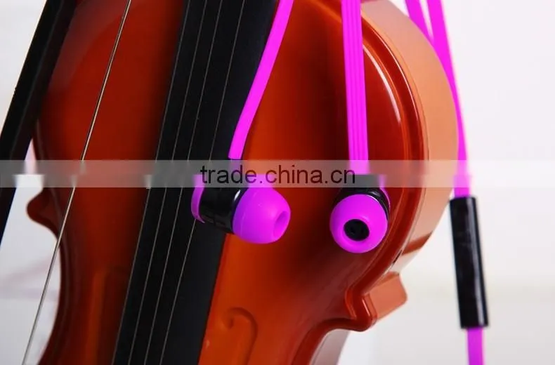 High quality sports style mobile phone custom made earphones flat cable headphones