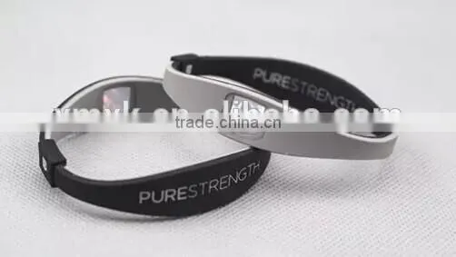 rubber wristband pure strength silicone bio magnetic bracelet