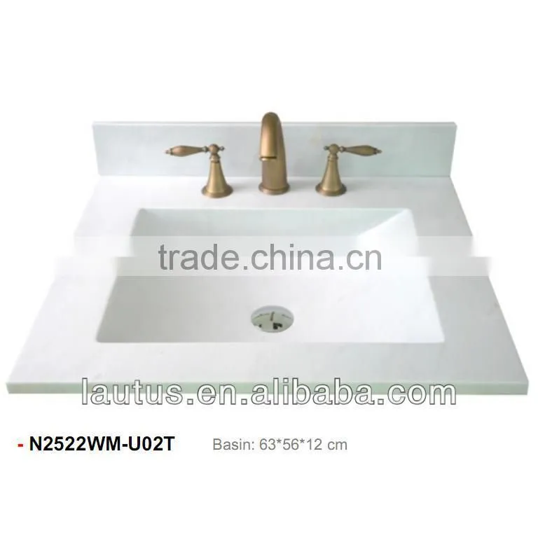 Double Sink Bathroom Vanity Unit Tith Marble Top