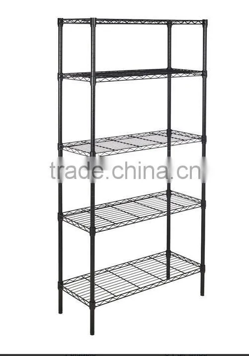 5-Shelf metro Shelf ; Black wire shelf system black