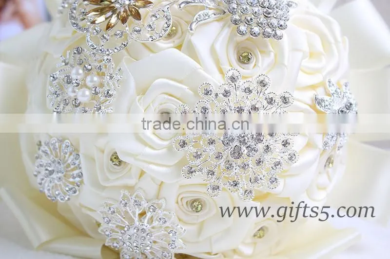 Graceful Wedding Bouquet Handmade Roses Bow Knot Wedding Flowers