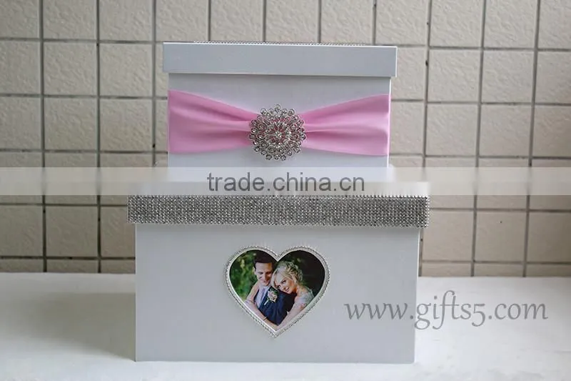 The money box with heart shape photo frame in handmade