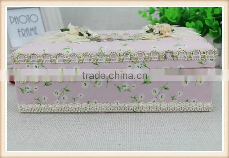 facial tissue box design with lace