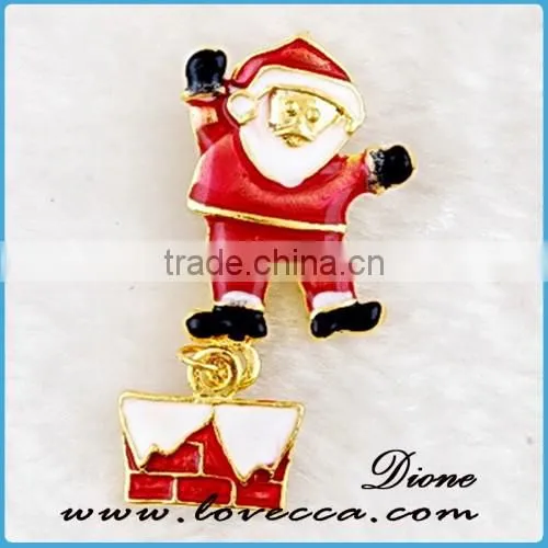 latest brooch design Custom Artificial Flowers Santa Claus Brooch Pin for Christmas
