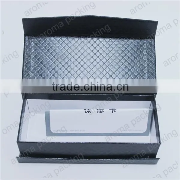 high quality black cardboard box, folded black gift box with magnet inside