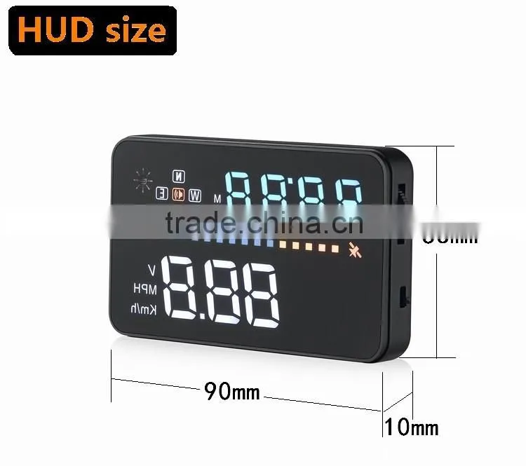 Car HUD A3 3.5 inch Screen GPS Head Up Display With Speedometer Kmh/MPH Speeding Warning Compass Compatible For OBD1 OBD2 Car