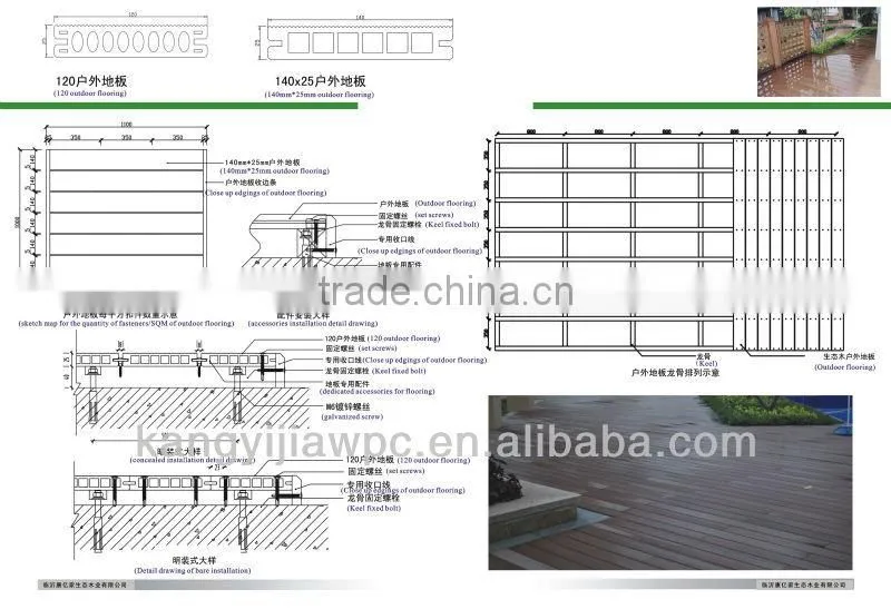 wpc outdoor decking plastic wood flooring
