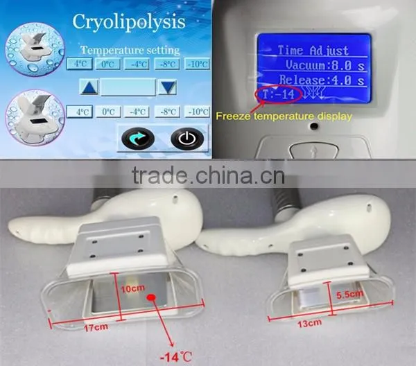 Portable double cryo handles vaccumm cryolipolysis Machine