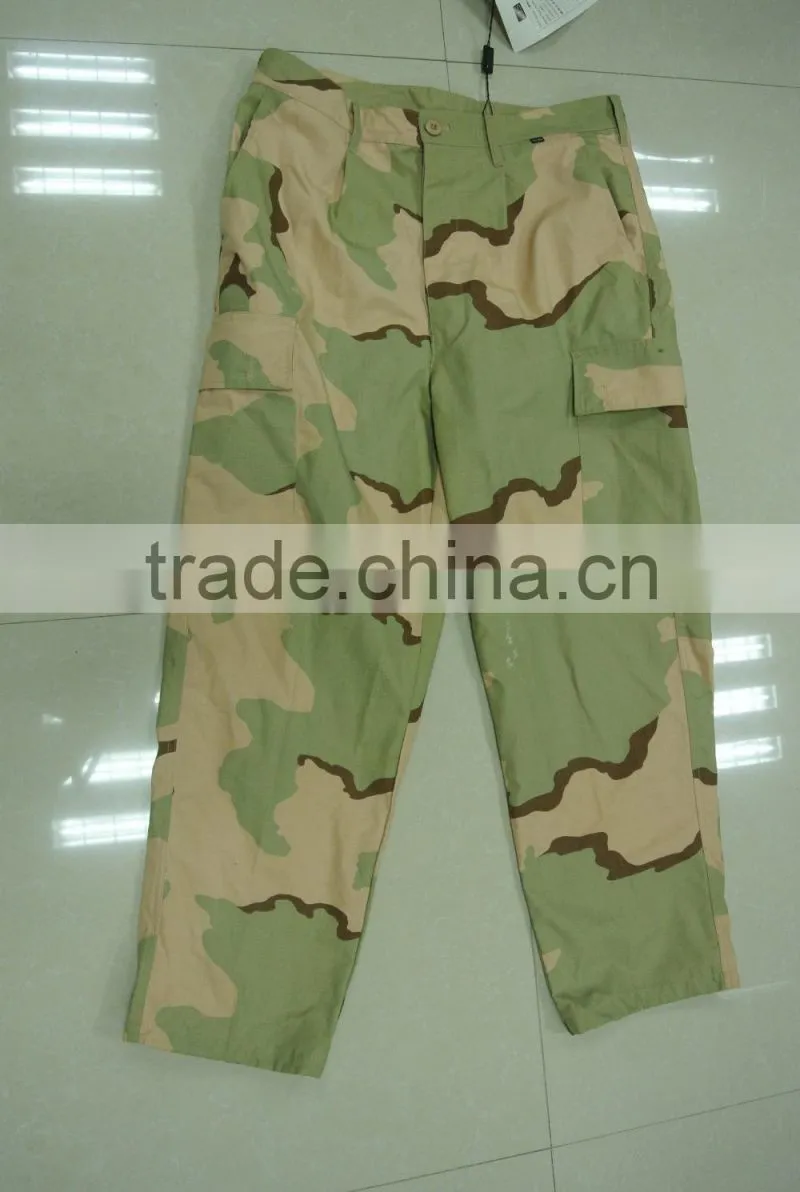 Custom made 60% cotton 40% polyester ripstop yellow tone desert camouflage USA army Battle dress uniform