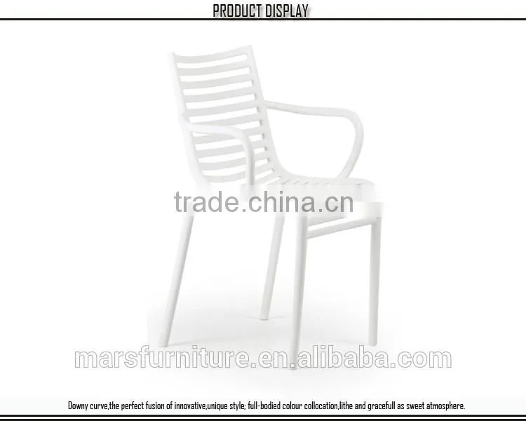 Cheap stackable pp chair armrest for dining