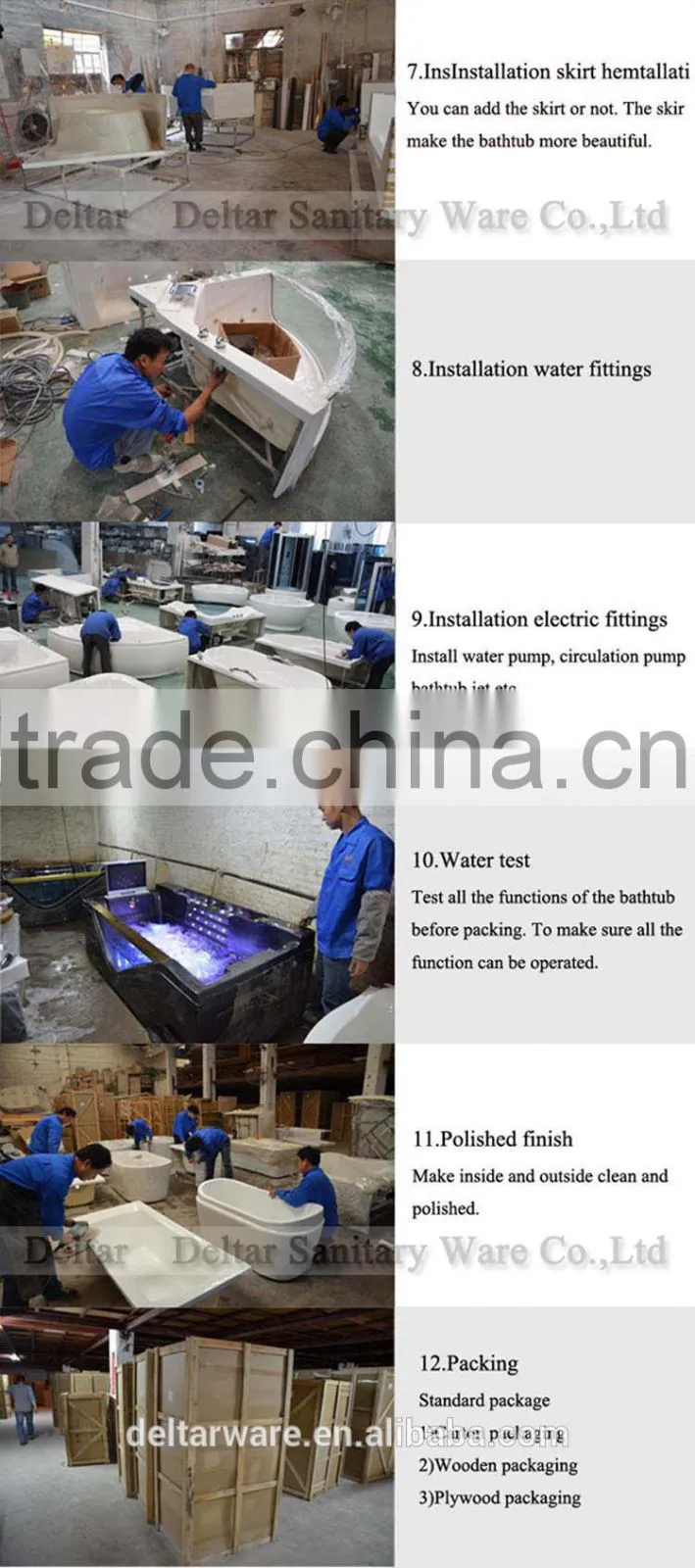 Italian classic design Solid Surface Bathtub with CUPC&CE