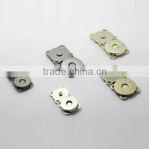 18mm Brushed bronze Bag snap magnetic snap button in brass and iron material