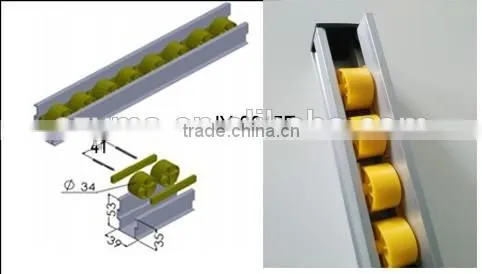 JY-2045E|Industry Rubber wheel roller track|Aluminum frame type plastic roller track