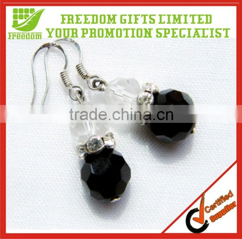 Shiny earrings with crystals