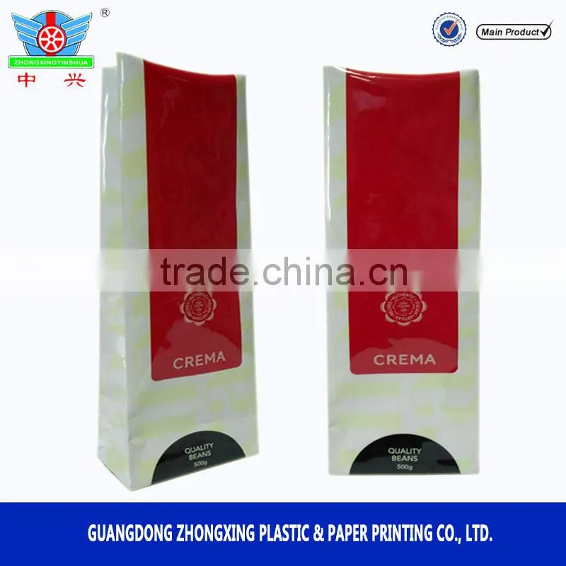 Custom printed Aluminum Foil coffee pouch with Coffee Packaging Bags