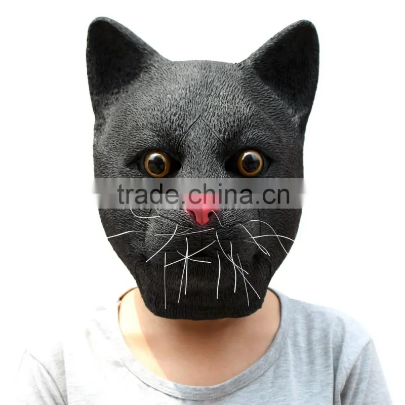 Donkey Kong Halloween Adults Costume Animal Black Sexy Cat Full Face Female Latex Mask
